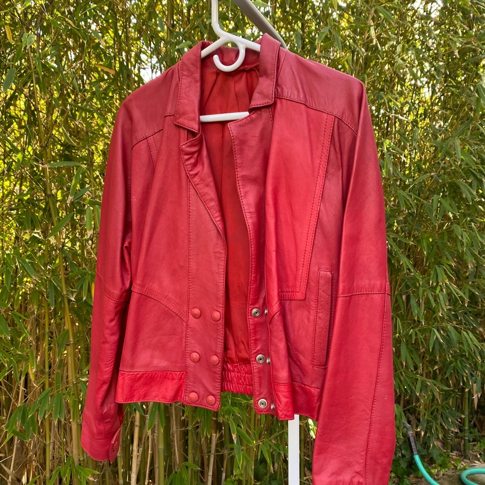 Vintage Red Leather Jacket
